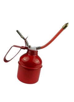Thoraya Manual Oiler Can Iron Red Lever Style Lubrication Oiling Can Flexible Hose Oil Can Pump 270ml  - Image 4