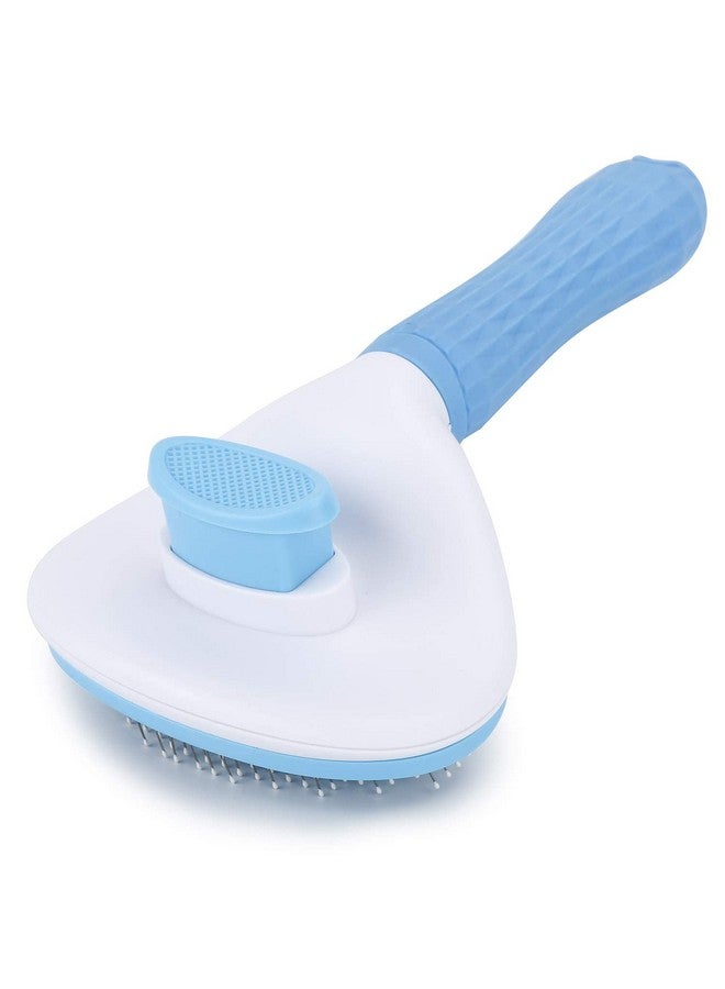 Grooming & Cleaning Thin Slicker Brush For Dogs & Cats | Self Clean Brush For Shedding | Gently Removes Loose Undercoat, Mats And Tangled (Oval Head Slicker) - Image 1