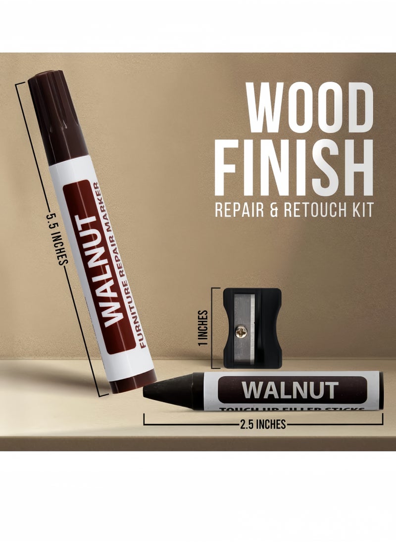 17-Piece Furniture Repair Kit, Wood Markers and Wax Sticks with Sharpener Kit for Stains, Scratches, Wood Floors, Tables, Carpenters, Bedposts, Touch Ups and Cover Ups  - Image 3