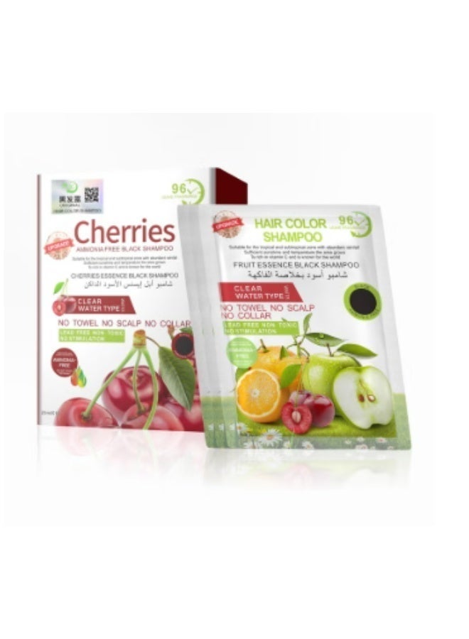 Ammonia-free Dye Shampoo black Color Sachet pack of 25ml x 10 - Image 1