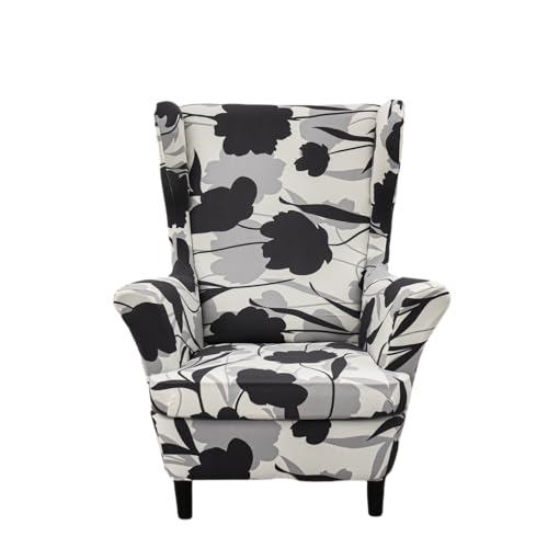 NILUOH Wingback Chair Slipcover 2 Pieces Stretch Spandex Wingback Chair Covers Washable Slipcover for Wingback Armchairs NonSlip Furniture Protector with Elastic Bottom for Living Room - Image 1
