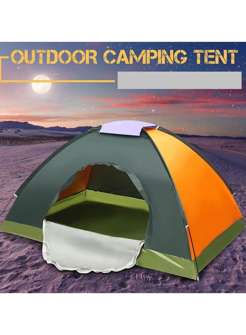 Generic Tent Outdoor Camping Double Tent Wild Rain Tent Beach Sun Tent For Family Outdoor Party Camping Tent Beach Travel Dome Tent WITH LIGHT (4/6 Person capacity)  - Image 1