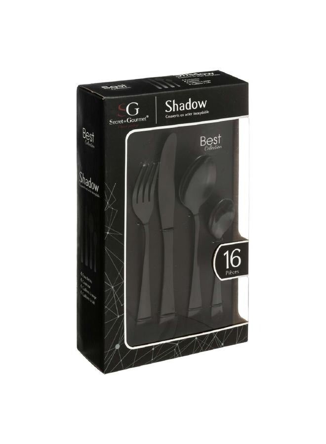 لوفت طقم ملاعق،أدوات مائدة، مجموعة من 16 قطعة، شادو، ستانلس ستيل - 154001 - Image 2