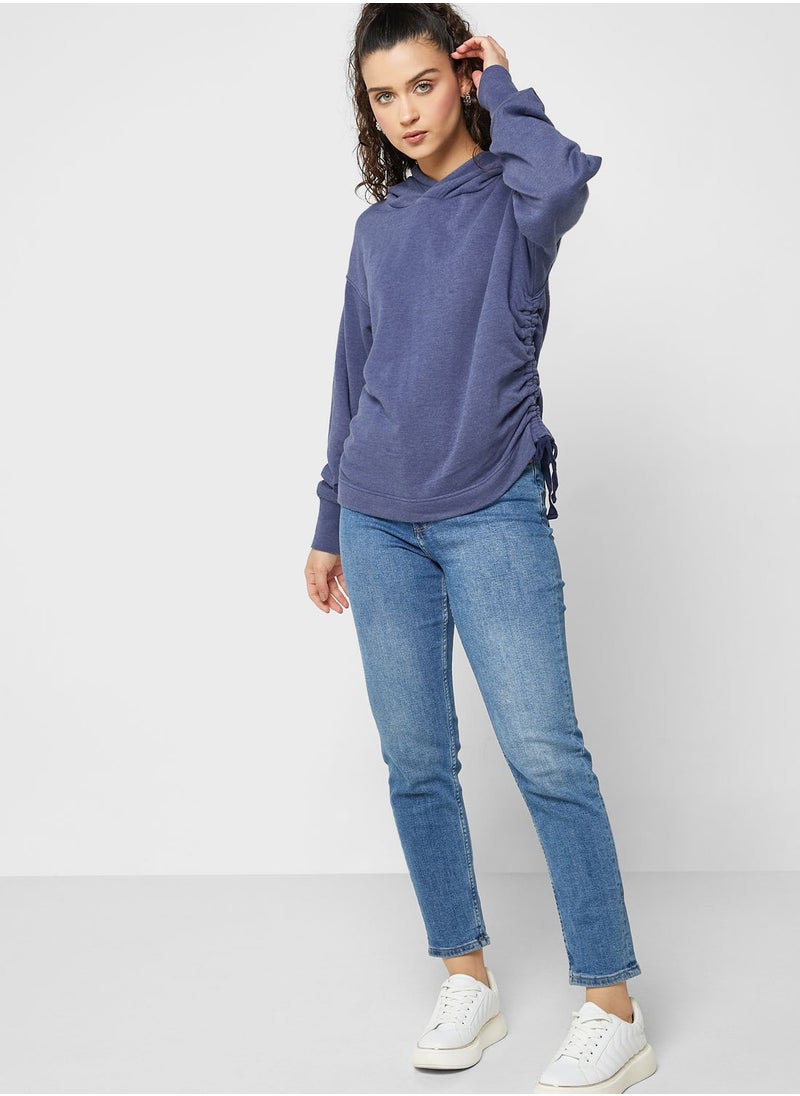 Aerie Ruched Knitted Hoodie  - Image 4