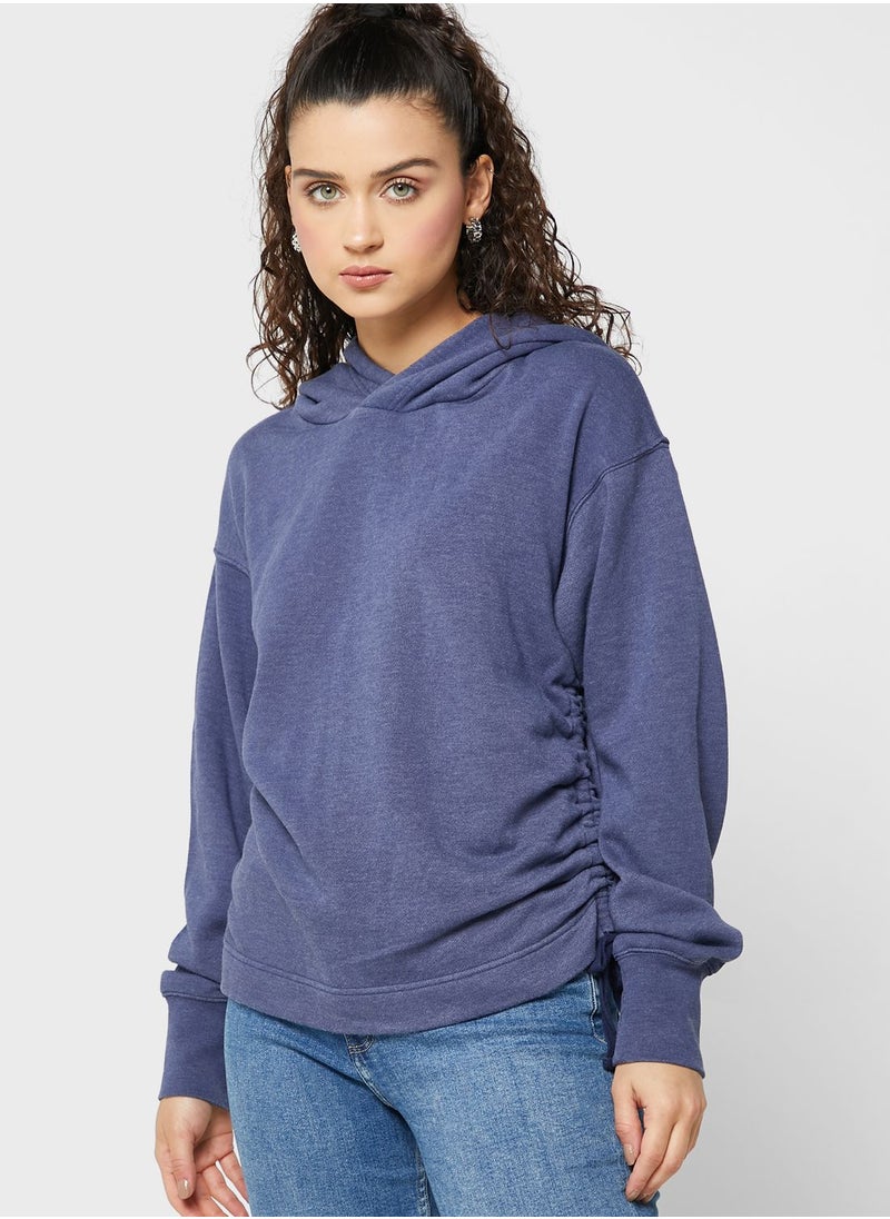 Aerie Ruched Knitted Hoodie  - Image 2