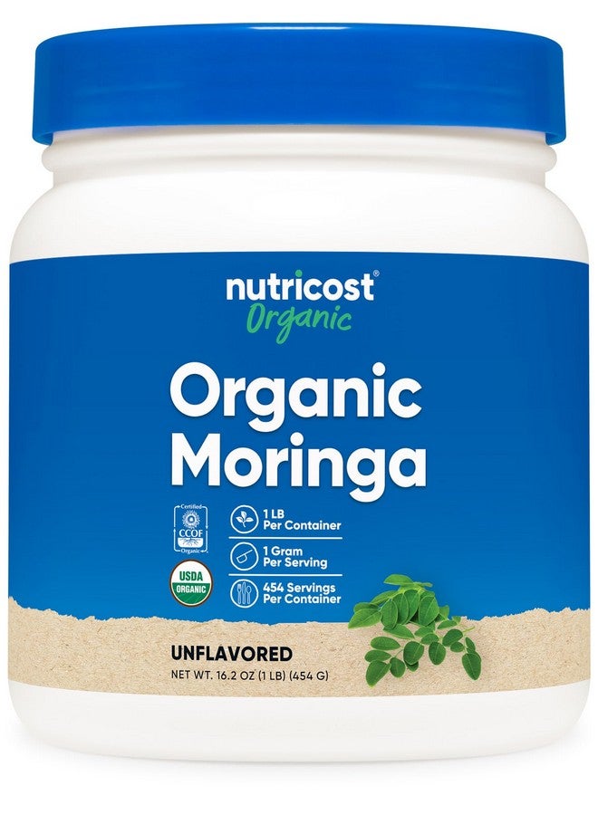 Nutricost Organic Moringa Powder 1LB (16oz) - Gluten Free, Non-GMO, Vegetarian Friendly - Image 1