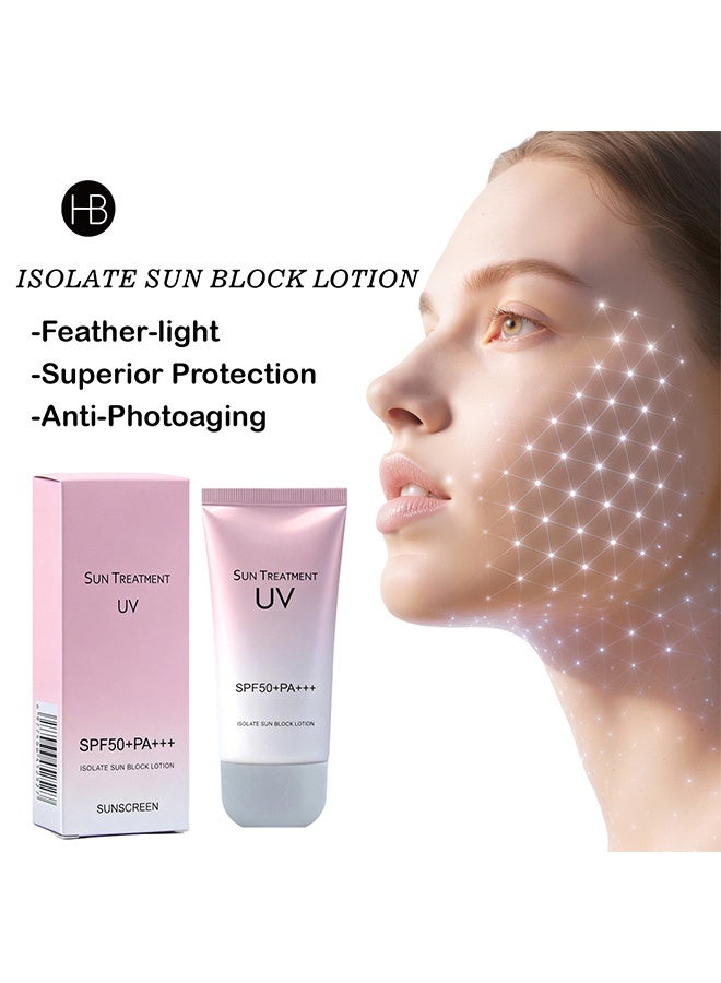 HB Sunscreen,Uv Spf 50, Sunscreen Cream Uv Isolation Spf 50+, epair isolation, sun protection, UV protection, 60ml - Image 3
