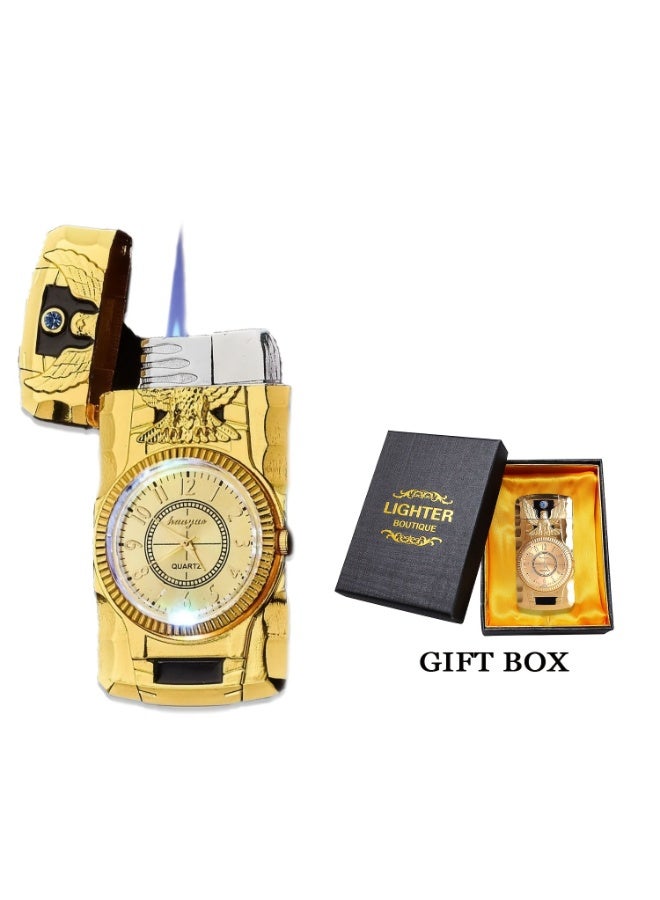 ACLIX Electric Lighter Arc Portable Cool Sailboat Lighter USB Rechargeable Lighters Windproof Flameless Plasma Lighters with COB Flashlight for Camping, Hiking, Adventure (Gold) - Image 1