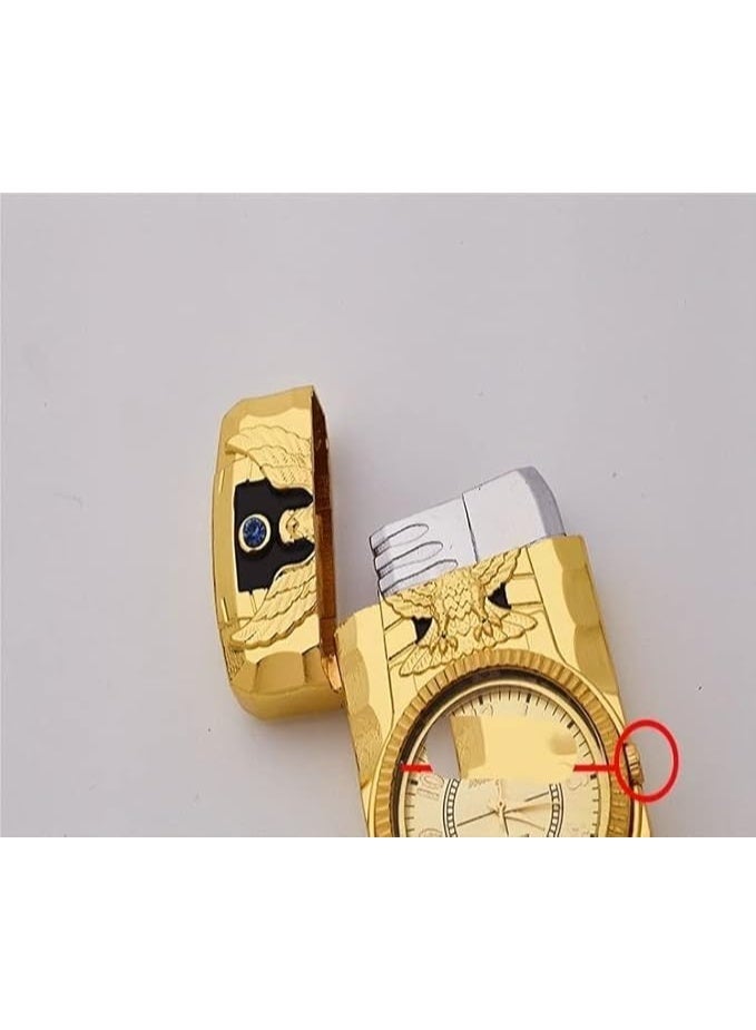 ACLIX Electric Lighter Arc Portable Cool Sailboat Lighter USB Rechargeable Lighters Windproof Flameless Plasma Lighters with COB Flashlight for Camping, Hiking, Adventure (Gold) - Image 2