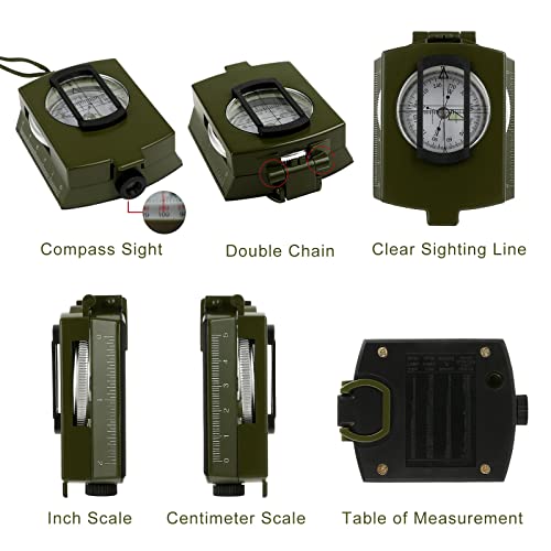 GWHOLE Military Lensatic Sighting Compass Waterproof for Outdoor Activities - Image 3