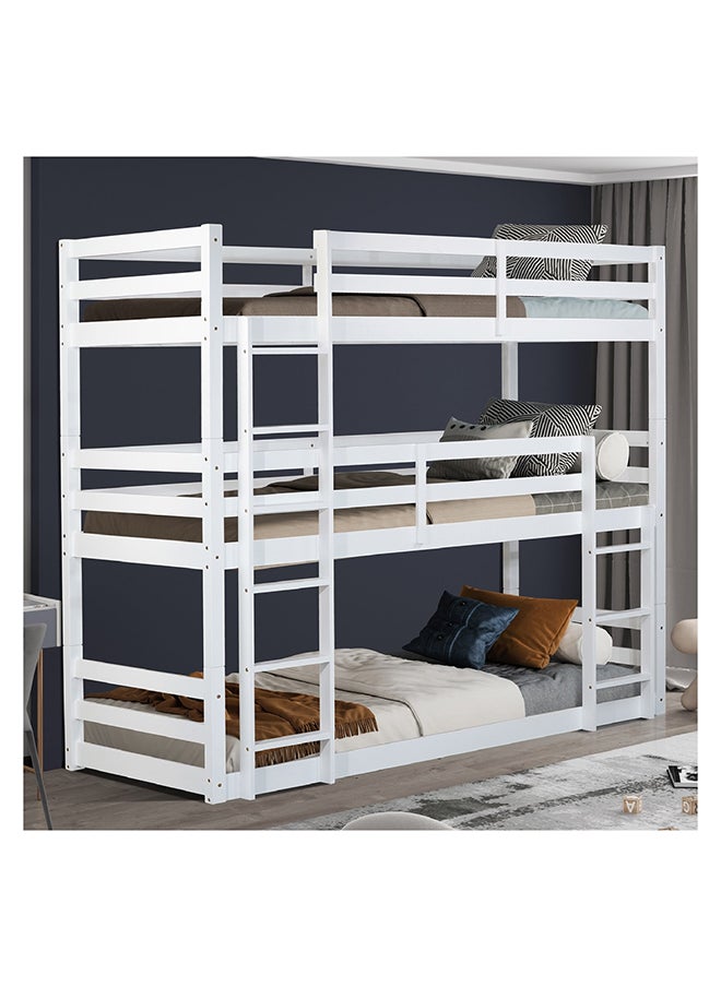 Home Box Vanilla Single Triple Bunk Bed 210 x 193 x 106.3 cm  - Image 1