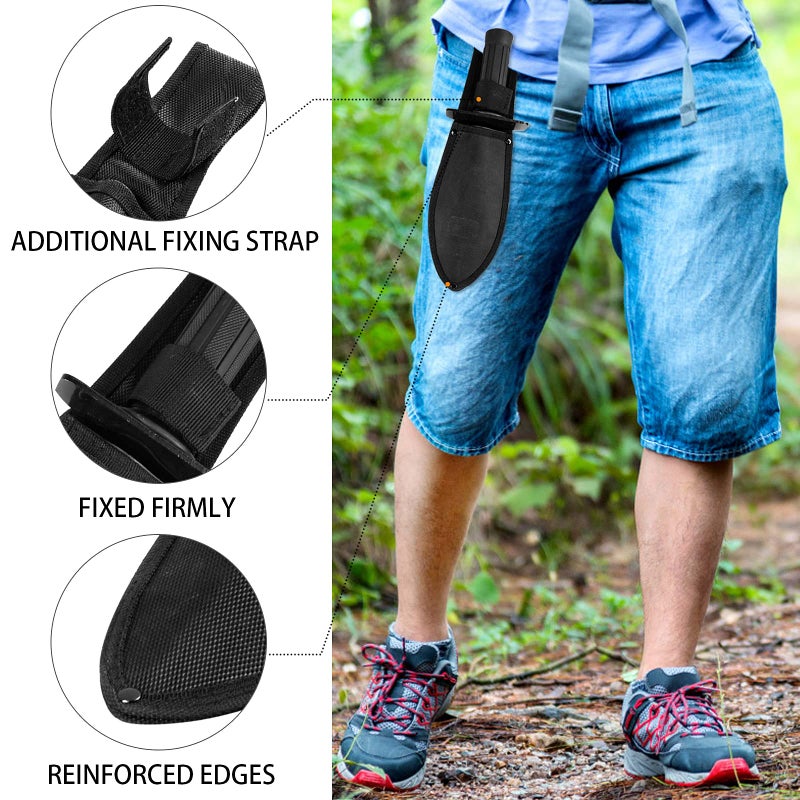 INCLY Metal Detector Shovel, Heavy Duty Double Serrated Edge Digger, Detecting Digging Tool with Sheath for Belt Mount, Gardening & Detecting Accessories for Metal Detection Digging Weeding Planting - Image 5