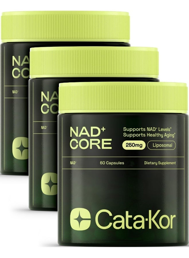 Cata-Kor Nmnh Supplement Alternative - Liposomal Nad Core Liponad 250Mg - 90-Day Supply - Pack Of 3 - High Purity Nad Supplement For Anti-Aging, Energy, Focus - 60 Capsules - Image 1