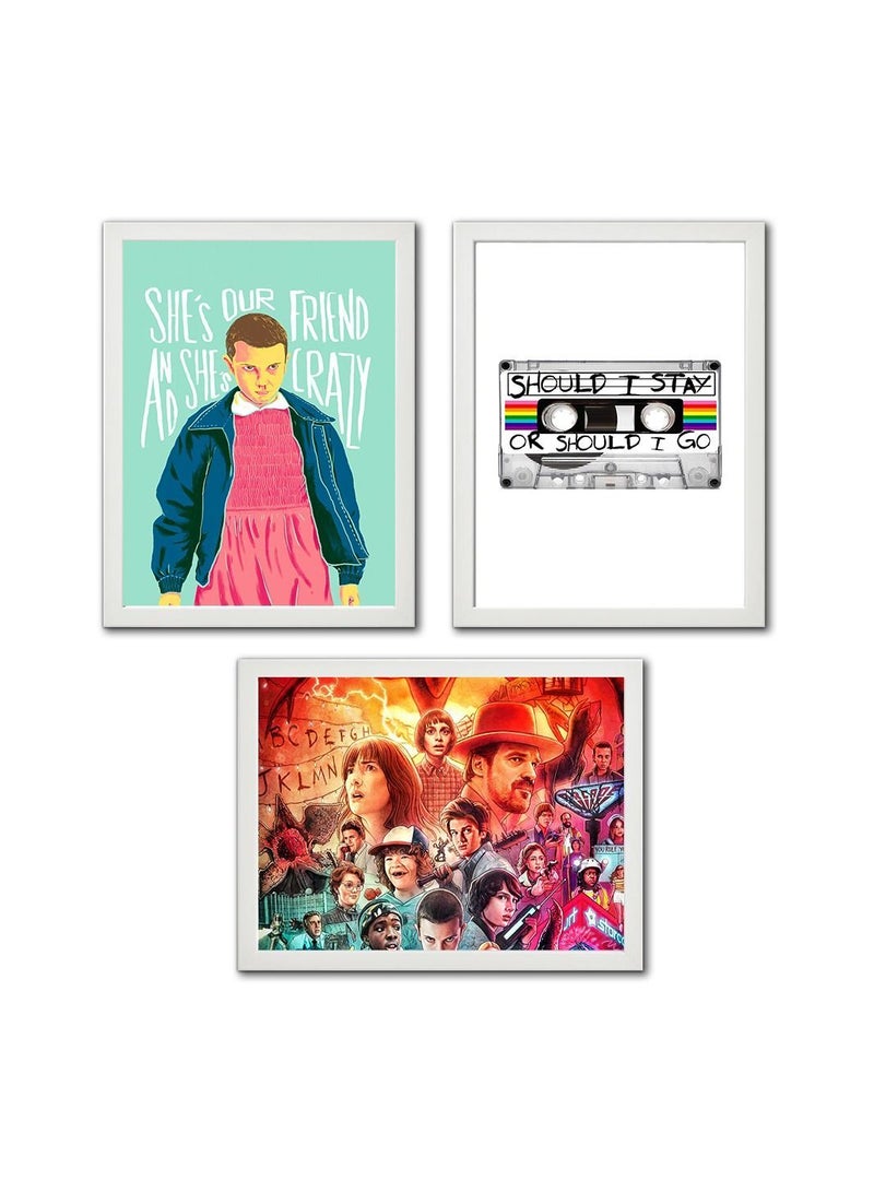 RKN stranger things digital Wall Art Set Of 3 Poster Frames 30x40 cm - Image 1