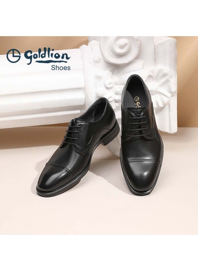 Goldlion رجال ربيع أحذية رسمية عصرية ومريحة أحذية جلدية مقاومة للبلى G580510157aab أسود المقاس 41 - Image 4