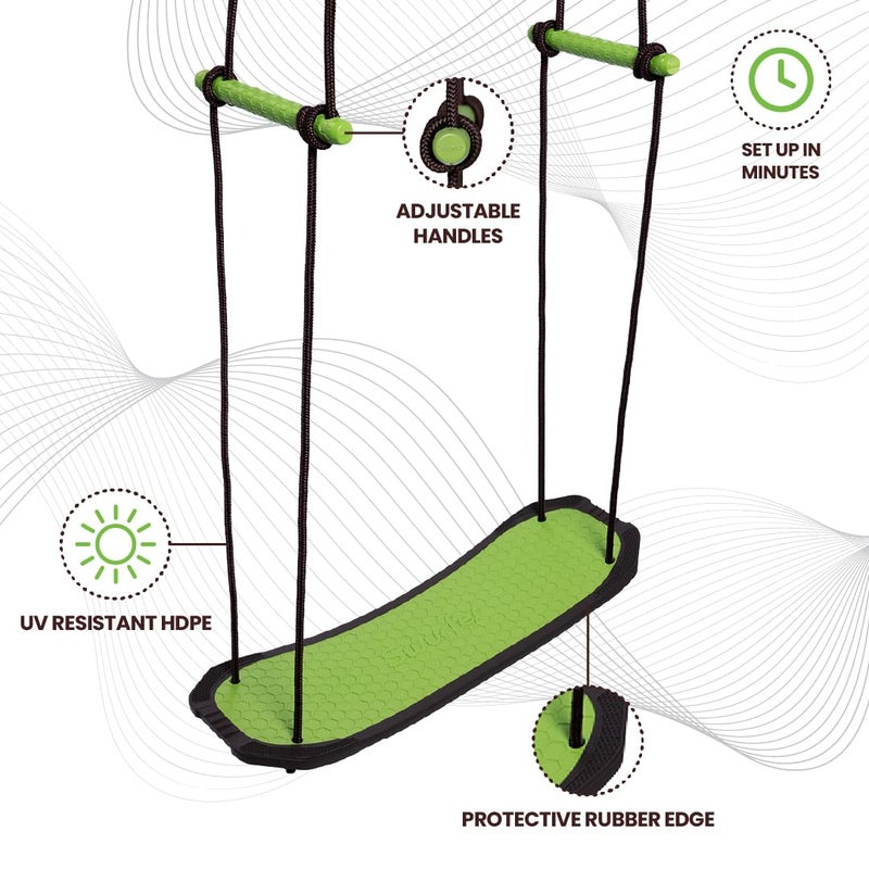 Swurfer Stand Up Tree Swing, Outdoor Swing for Adults, Kids - Durable, Weatherproof, Easy Installation, Adjustable Handles, Protective Rubber Edge, Swingset Outdoor, Outdoor Play, 200lbs, Age 6 and Up - Image 5