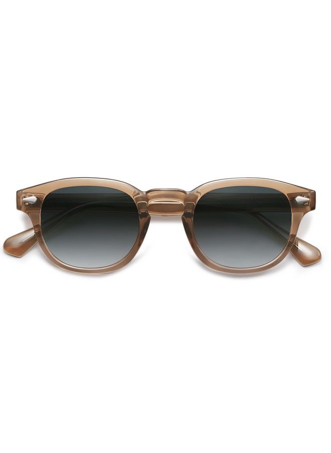 Sojos Retro Small Round Sunglasses For Men Women Trendy Circle Style Uv400 Lenses Unisex Sun Glasses Sj2251, Brown Frame/Bluish-Grey Lens  - Image 1