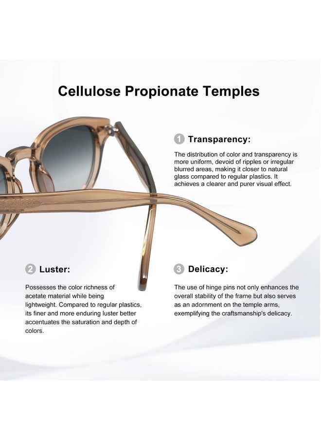 Sojos Retro Small Round Sunglasses For Men Women Trendy Circle Style Uv400 Lenses Unisex Sun Glasses Sj2251, Brown Frame/Bluish-Grey Lens  - Image 4