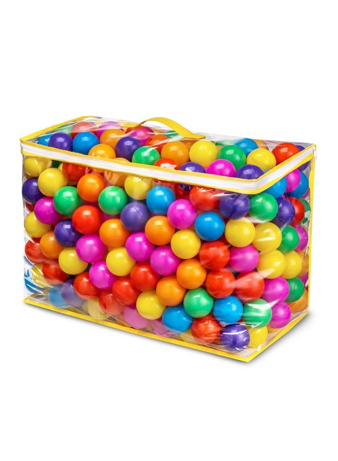 Hovenlay Mooner Pack of 100 Ocean Balls Phthalate Free BPA Free Crush Proof Plastic, Pit Balls - 7 Bright Colors in Reusable Play Toys for Kids with Storage Bag - Image 1