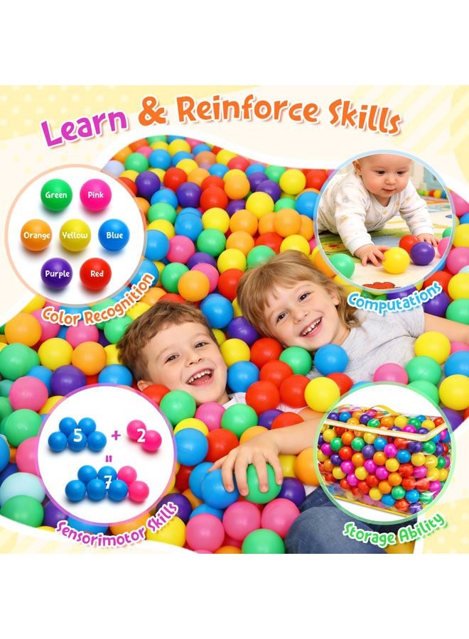 Hovenlay Mooner Pack of 100 Ocean Balls Phthalate Free BPA Free Crush Proof Plastic, Pit Balls - 7 Bright Colors in Reusable Play Toys for Kids with Storage Bag - Image 5