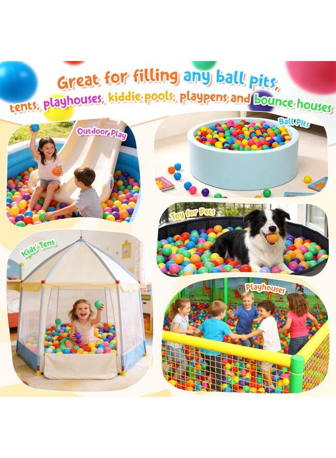 Hovenlay Mooner Pack of 100 Ocean Balls Phthalate Free BPA Free Crush Proof Plastic, Pit Balls - 7 Bright Colors in Reusable Play Toys for Kids with Storage Bag - Image 4