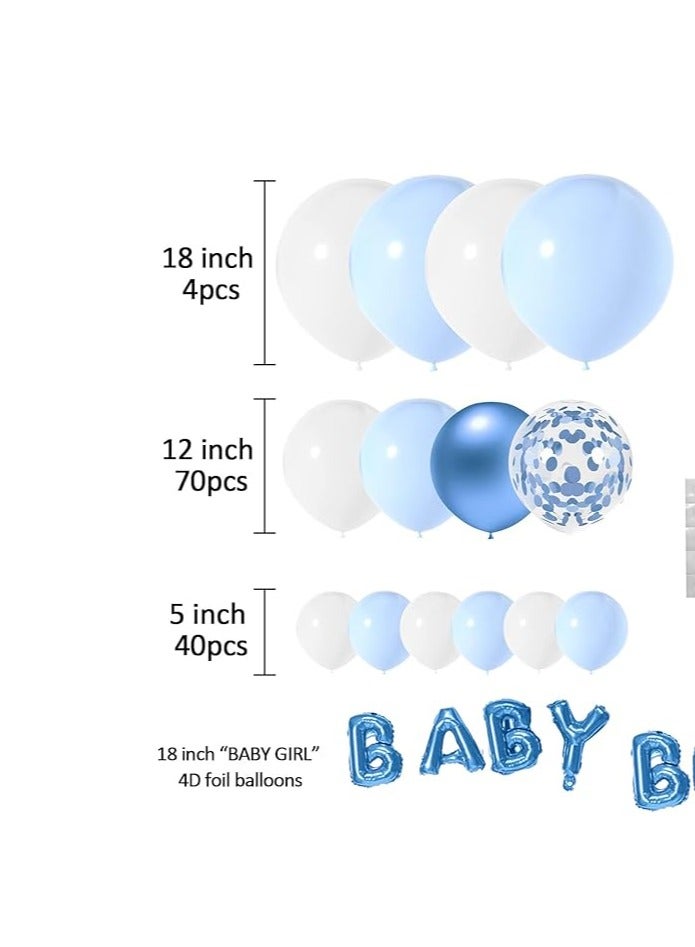 Blue And White Balloon Arch Garland Kit - Baby Boy Balloons Arch Different Sizes 5 12 18 Inch Blue White Balloons For Boys Baby Shower Decorations Birthday Engagement Party Gender Reveal Decor - Image 3