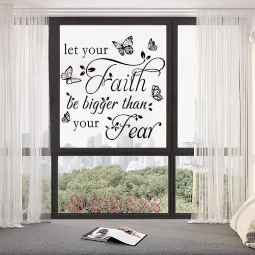 Datesno Inspirational Wall Decal Sticker Quotes Vinyl Wall Stickers Let Your Faith Be Bigger Than Your Fear Motivational Saying Positive Quote Handwriting Art Letters Home Decor - Image 4