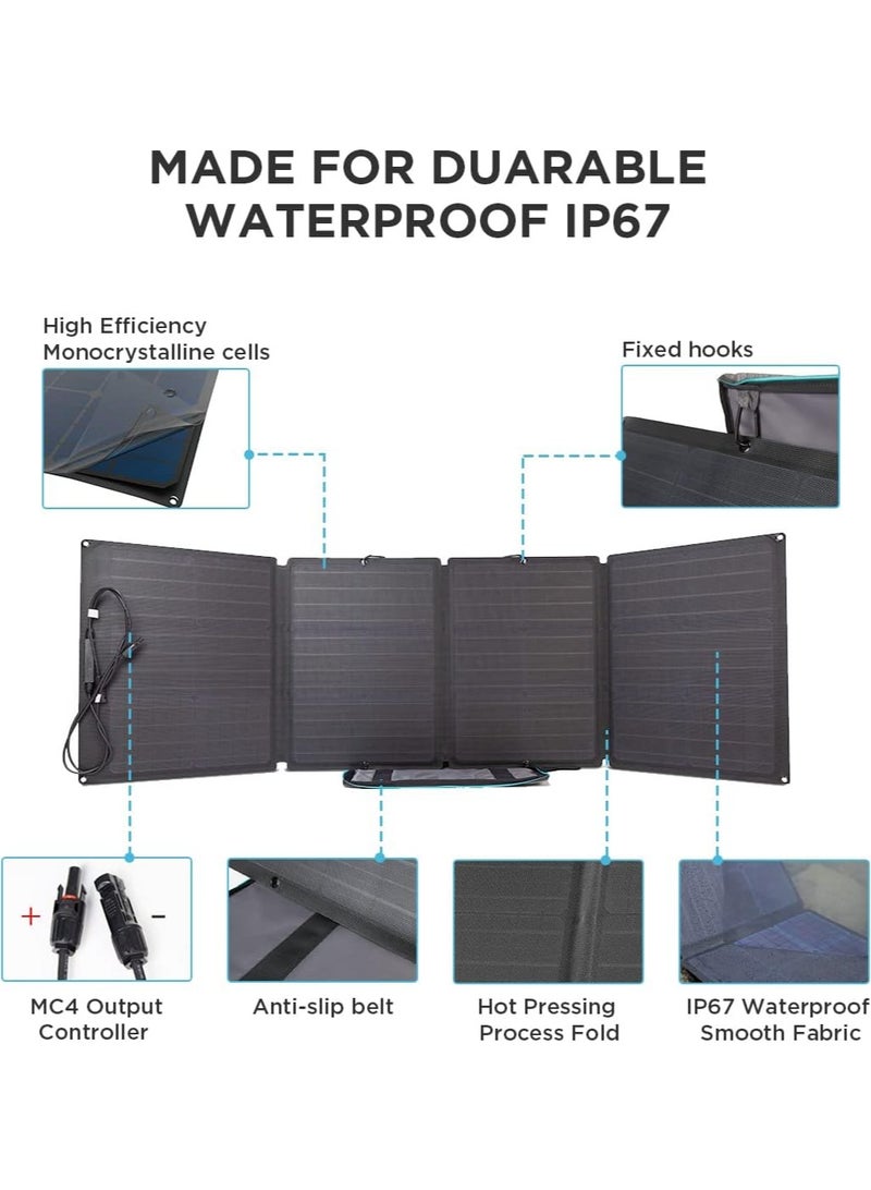 ECOFLOW EF ECOFLOW 160 Watt Portable Solar Panel for Power Station, Foldable Solar Charger with Adjustable Kickstand, Waterproof IP67 for Outdoor Camping RV Off Grid System - Image 3