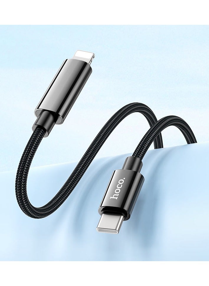 Hoco U125 Benefit 27W Charging Data Cable with Display Fast Charging & Data Sync for iPhone with Real Time Power Display - Black - Image 4