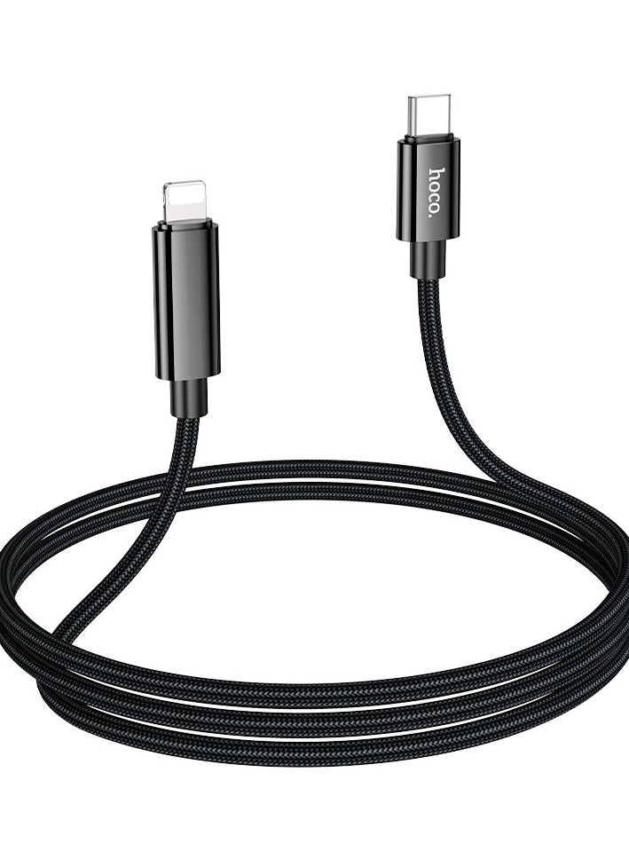 Hoco U125 Benefit 27W Charging Data Cable with Display Fast Charging & Data Sync for iPhone with Real Time Power Display - Black - Image 3