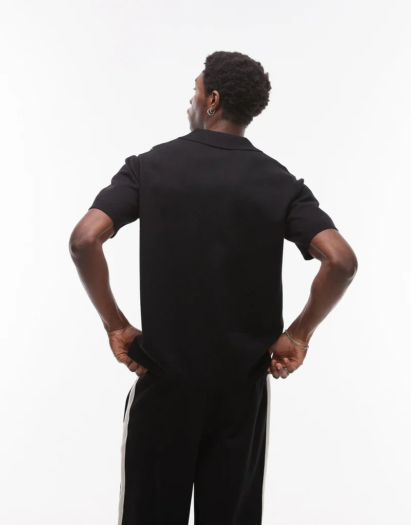 TOPMAN Front Placement Embroidered Knitted Shirt I