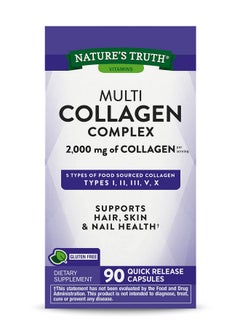 Protein Capsules ; 90 Count ; Type I Ii Iii V X ; Collagen Peptide Pills ; Gluten Free Supplement ; By Nature Truth