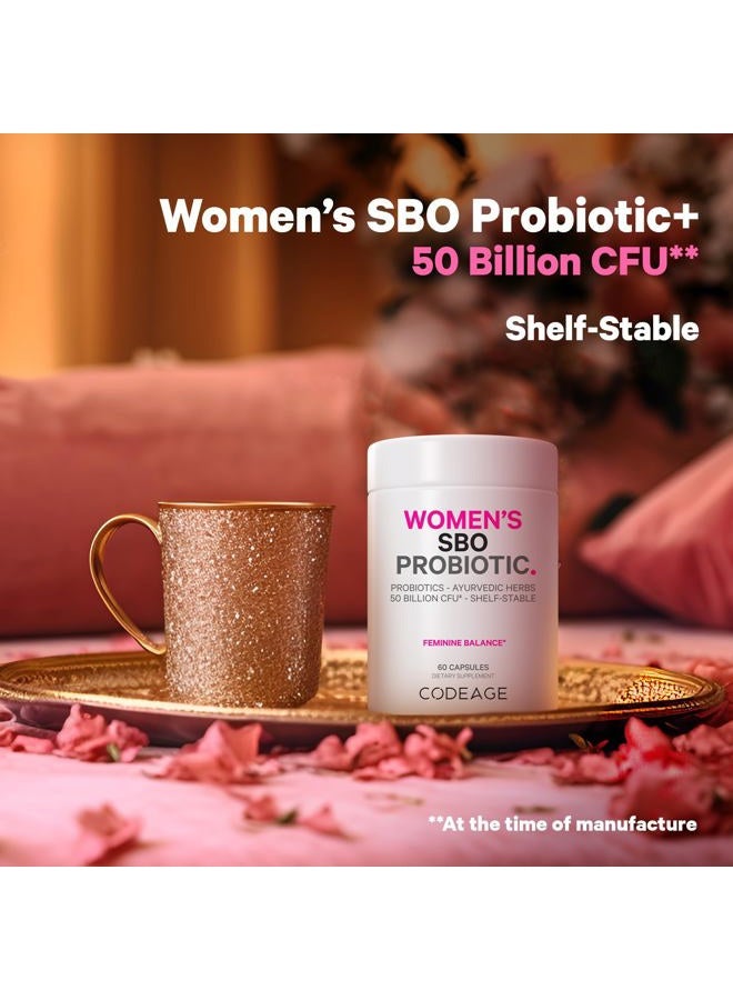 Codeage Women's Probiotics Supplement - 50 Billion CFUs - SBO Probiotics & Prebiotics - Cranberries - Feminine Health - Fermented Botanical Blend, Whole Food Supplement - Vegan, Non-GMO - 2 Pack - Image 4