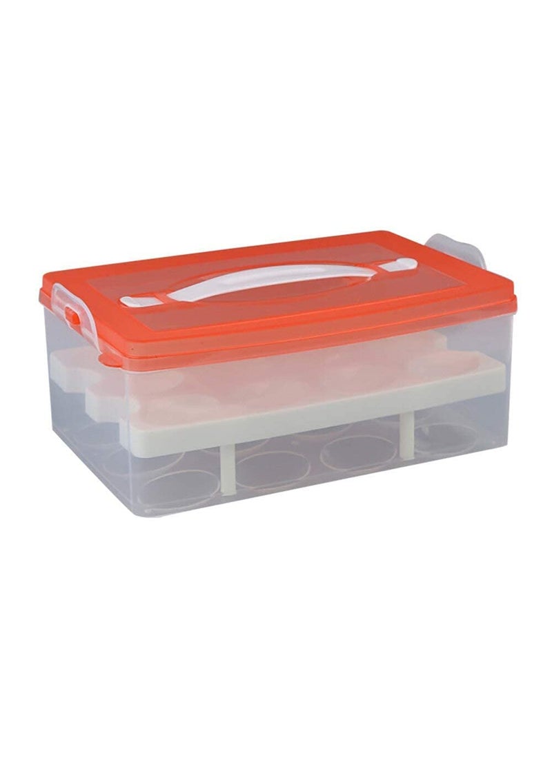 Varahry varahry Double Layer 24Eggs Storage Organizer for Kitchen Refrigerator Egg Tray Egg Storage for Fridge Egg Basket Organize Multi Color Egg Box 24 Grid  - Image 1