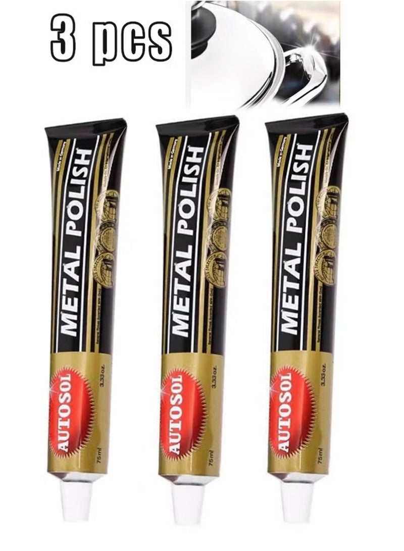 Autosol 3PCS German Technology Autosol Metal Polish for Chrome Copper Brass Total 225ml - Image 1