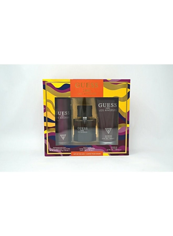 مجموعة هدايا غس 1981 لوس أنجلوس م (عطر 100 مل + جل استحمام 200 مل + بخاخ جسم 226 مل)