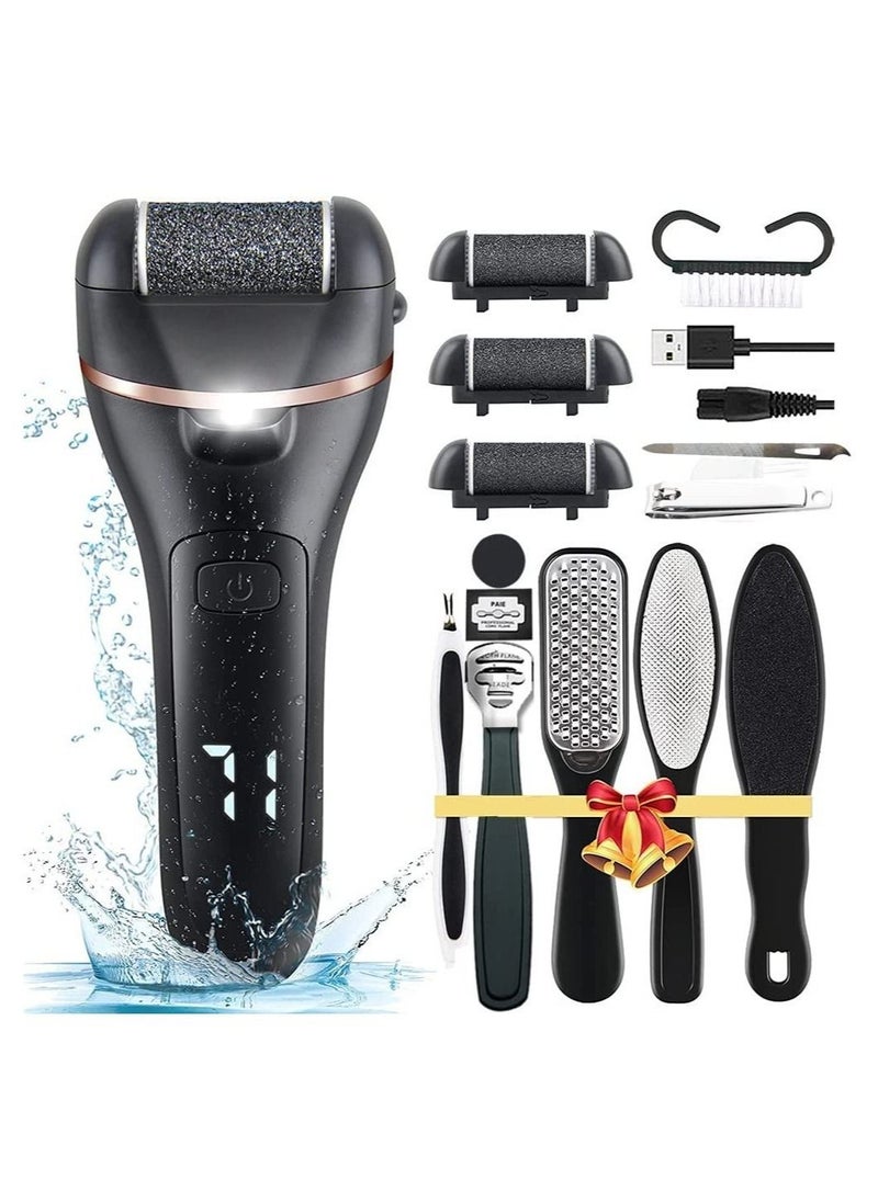 DMG TECH - 13 in 1 Callous Remover Kit For Remove Cracked Heels And Dead Skin With 3 Roller Heads 2 Speed Battery Display - Image 1