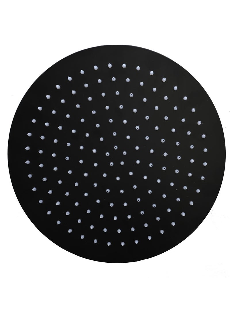 Generic - Round Rain Shower G1/2 Adjustable Angle High Pressure Shower Head Bathroom Shower Head Polished Black Bathtub Rain Shower Head Replacement 30*30cm - Image 1