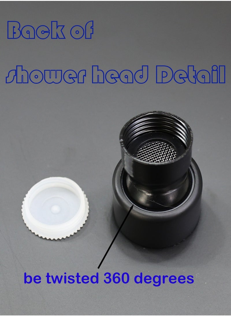 Generic - Round Rain Shower G1/2 Adjustable Angle High Pressure Shower Head Bathroom Shower Head Polished Black Bathtub Rain Shower Head Replacement 30*30cm - Image 1
