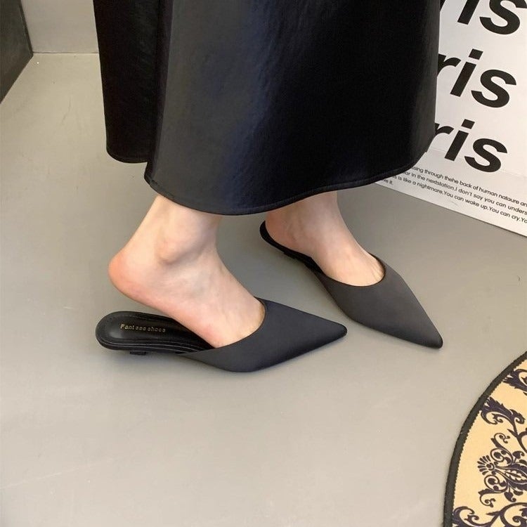 Qi Ta Pointed Toe Fashion Mule Shoes for Women - Elegant Stylish High Heel Sandals - Image 1