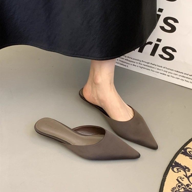 Qi Ta Pointed Toe Fashion Mule Shoes for Women - Elegant Stylish High Heel Sandals - Image 5