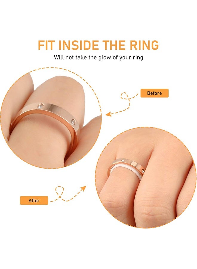 HY 114 Pieces/ 6 Sheets Invisible Ring Size Regulator 3 Loose Rings for Fixing Ring Size for Wide Ring, Jewelry Ring Guard Smaller Gasket Loose Ring Tightener Ring Multi Size Ring Size, Black, Grey, White - Image 5