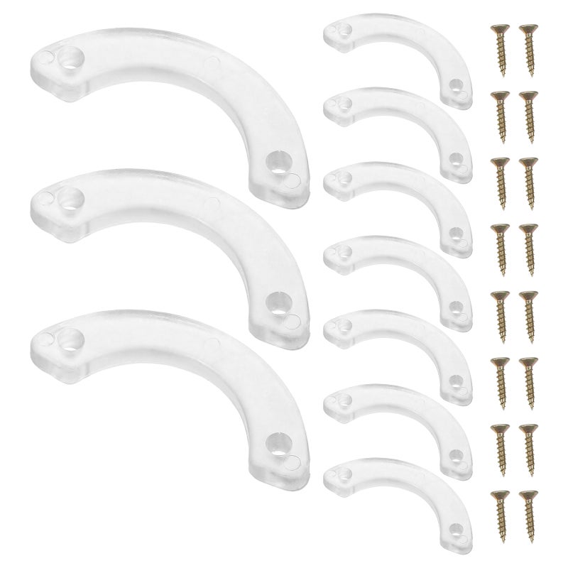 30pcs Drawer Stops For Old Dresser: Clear Drawer Stoppers - Non- Cabinet Repair Parts With Screws For Kitchen Dresser Bottom Slides - Image 1