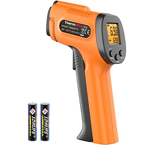 ThermoPro مسدس مقياس الحرارة بالأشعة تحت الحمراء ThermoPro TP30، مقياس حرارة ليزر للطهي، فرن البيتزا، صينية الشواء، المحرك، HVAC، مسدس حرارة ليزر مع قابلية ضبط الانبعاثية وقياس أقصى -58°F ~1022°F (غير مخصص للبشر) - Image 1