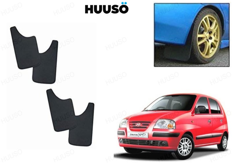 HUUSO Rubber Mud Flaps (Set of 4) Compatible with Hyundai Santro Xing - Image 1