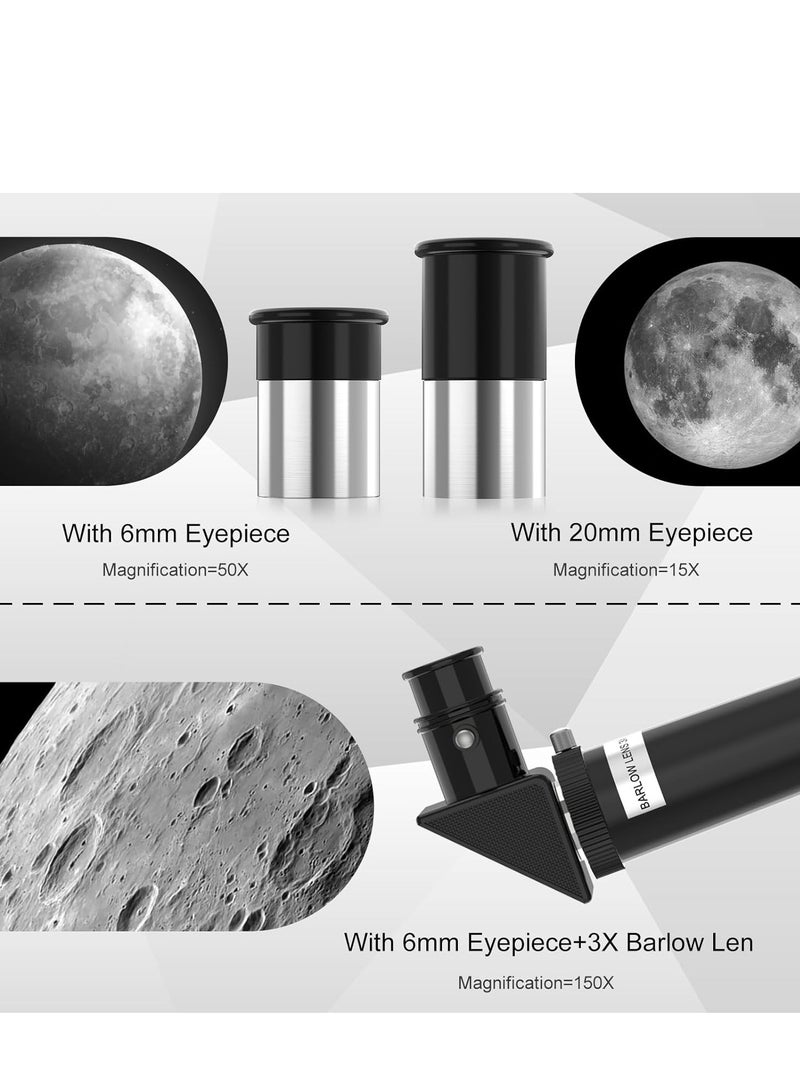 Telescope for Adults  Kids, 70mm Aperture Astronomical Refractor Telescopes for Astronomy Beginners (15X-150X), 300mm Portable Telescope with an Phone Adapter  A Wireless Remote - Image 5