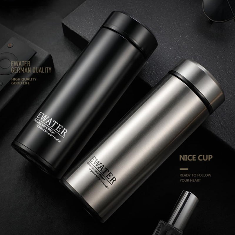 Milepetus Glass Liner Vacuum Flask Stainless Steel Water Bottle Insulated Travel Coffee Mug,11oz,9oz Available(11oz, Stainless Steel) - Image 5