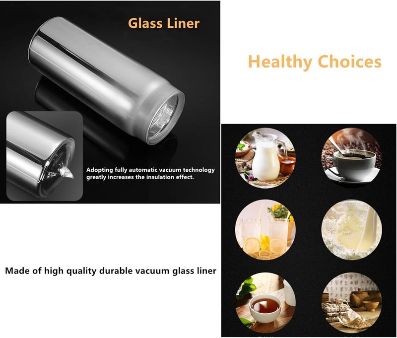 Milepetus Glass Liner Vacuum Flask Stainless Steel Water Bottle Insulated Travel Coffee Mug,11oz,9oz Available(11oz, Stainless Steel) - Image 4