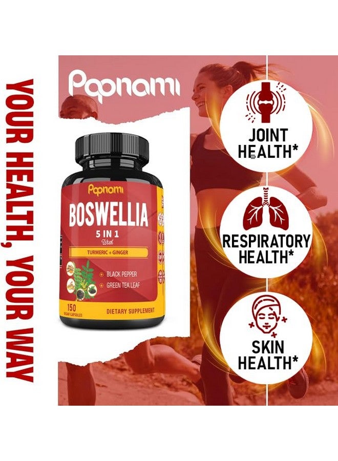 Papnami Boswellia Serrata Extract Capsules Equivalent to 3200mg & Turmeric, Ginger, Pepper, Green Tea, 5 Months Supply, 150 Capsules - Image 4