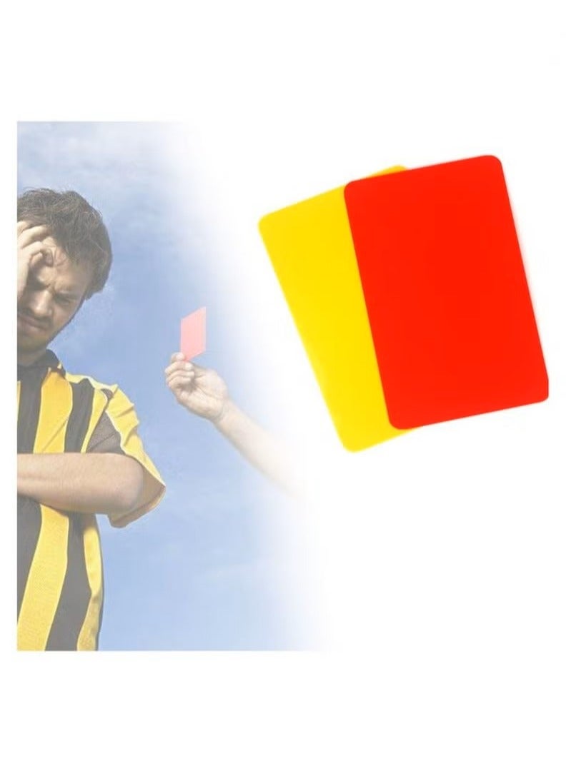 Generic Soccer Referee Flag Set Red Yellow Cards With Notebook And Pencil Match Football Linesman Flags Coach Referee Stainless Steel Whistles - Image 2